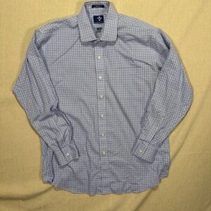 Magna Click Mens Adaptive Shirt 16-16.5 34/35 Magnetic Closure Blue Check Plaid